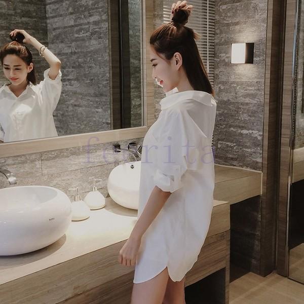 彼氏のシャツを着ている ロングシャツ パジャマ ルームウエア チュニックシャツ 白 ホワイト セクシー ゆったり チュニック コットン 綿 カジュア Feeri Mxaa3002 フェリータ 通販 Yahoo ショッピング