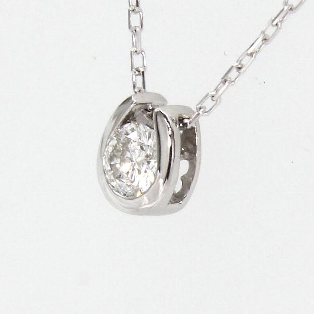 K18ホワイトゴールド ダイヤモンド ネックレス 馬蹄 一粒ダイヤネックレス |  | 01