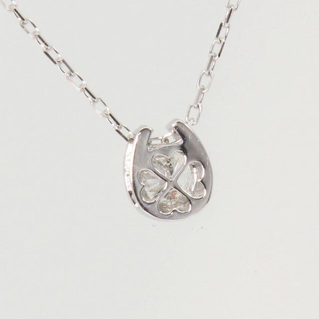 K18ホワイトゴールド ダイヤモンド ネックレス 馬蹄 一粒ダイヤネックレス |  | 02