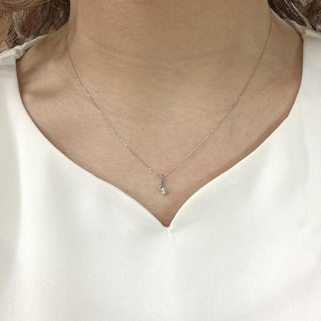 プラチナ ダイヤモンド ネックレス  二粒ダイヤ シンプル |  | 05