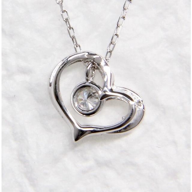 K10ホワイトゴールド オープンハート ダイヤ ネックレス |  | 02