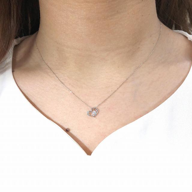 K10ホワイトゴールド オープンハート ダイヤ ネックレス |  | 04