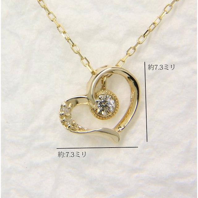 K10イエローゴールド オープンハート ダイヤ ネックレス |  | 01
