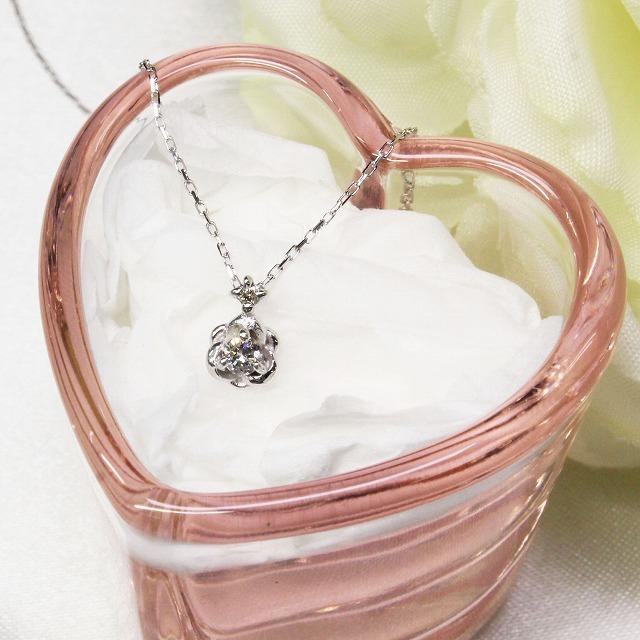 K10ホワイトゴールド ダイヤネックレス お花 バラモチーフ |  | 04