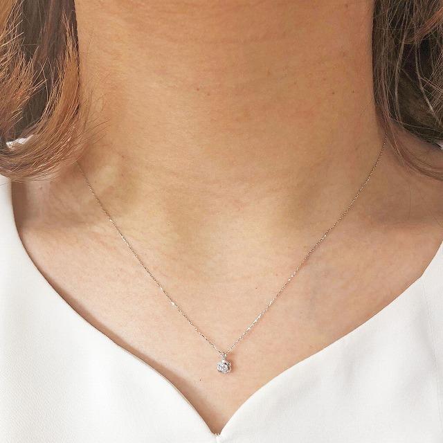 K10ホワイトゴールド ダイヤネックレス お花 バラモチーフ |  | 05