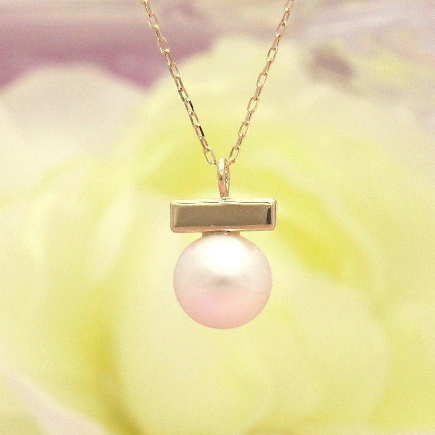 イエローゴールド 一粒パールネックレス 淡水パール タンスイ fefプライス | 