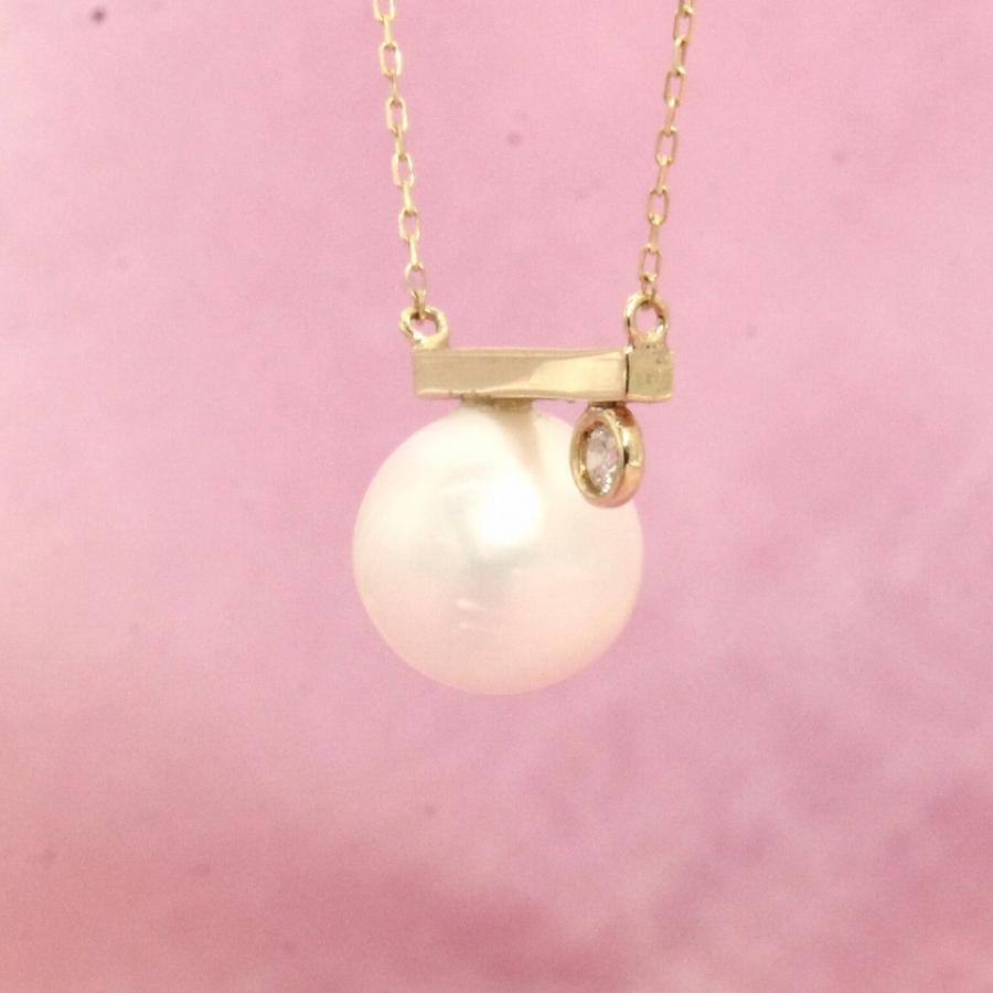 イエローゴールド 淡水パール タンスイパール ネックレス バータイプ 真珠 ダイヤ＆パールネックレス fefプライス |  | 01