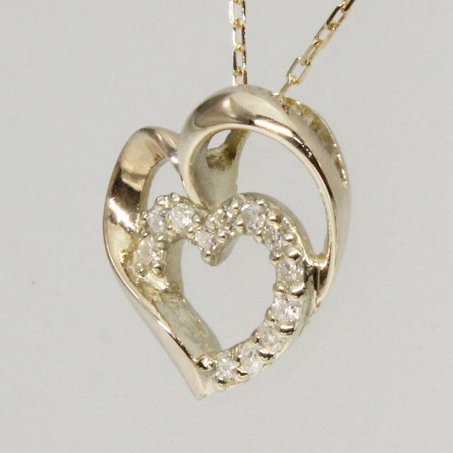 K10イエローゴールド オープンハート ダイヤ ネックレス fefプライス |  | 01