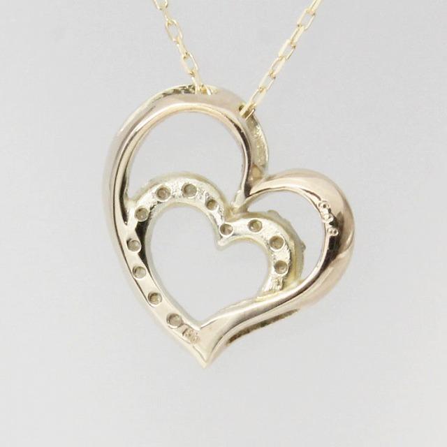 K10イエローゴールド オープンハート ダイヤ ネックレス fefプライス |  | 02