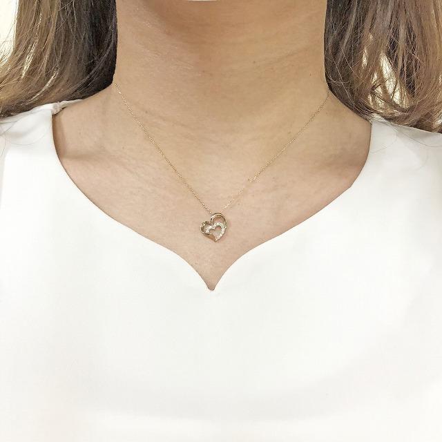 K10イエローゴールド オープンハート ダイヤ ネックレス fefプライス |  | 04