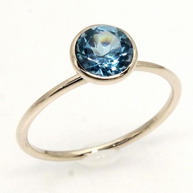 K10イエローゴールド ブルートパーズ 11月 誕生石 重ね着けリング 指輪 fefプライス | 