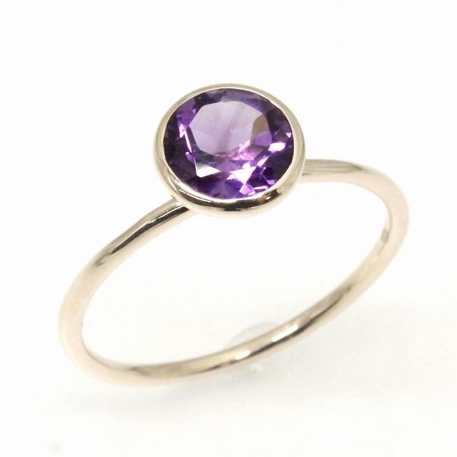 K10イエローゴールド アメジスト 2月 誕生石 重ね着けリング 指輪 fefプライス | 