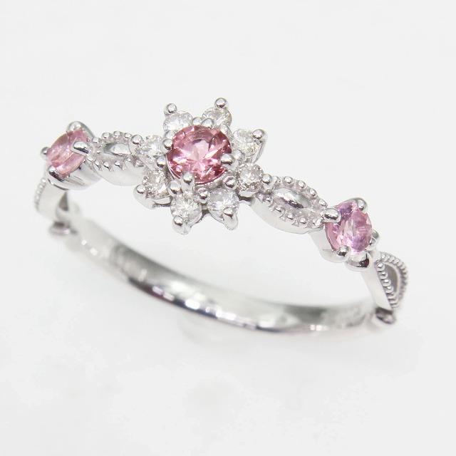 K10 ホワイトゴールド ピンクトルマリン ダイヤ リング fefプライス | 