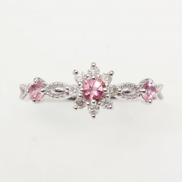 K10 ホワイトゴールド ピンクトルマリン ダイヤ リング fefプライス |  | 01