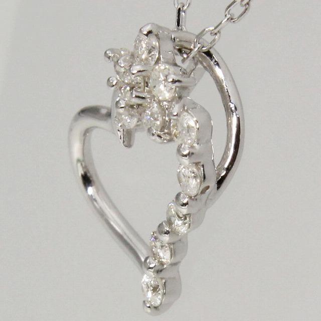 K18 ホワイトゴールド オープンハート ダイヤ ネックレス fefプライス |  | 01