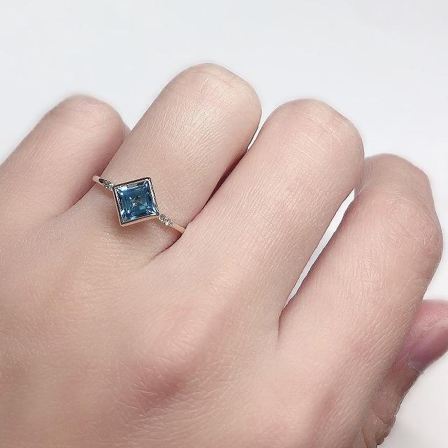 K10イエローゴールド ブルートパーズ 11月 誕生石 重ね着けリング 指輪 fefプライス |  | 03