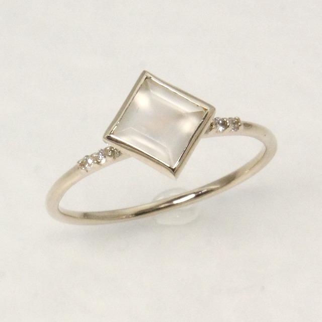 K10イエローゴールド ムーンストーン 6月 誕生石 重ね着けリング 指輪 fefプライス | 