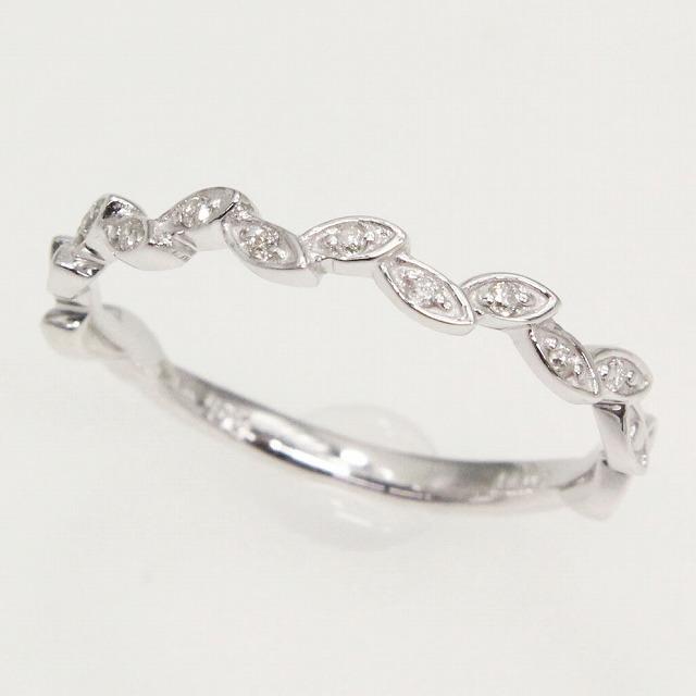 K10 ホワイトゴールド ダイヤリング リーフモチーフ fefプライス | 