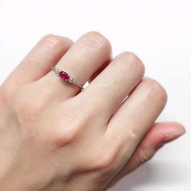 K10 ホワイトゴールド ルビー ７月 誕生石 ダイヤモンド リング fefプライス |  | 04