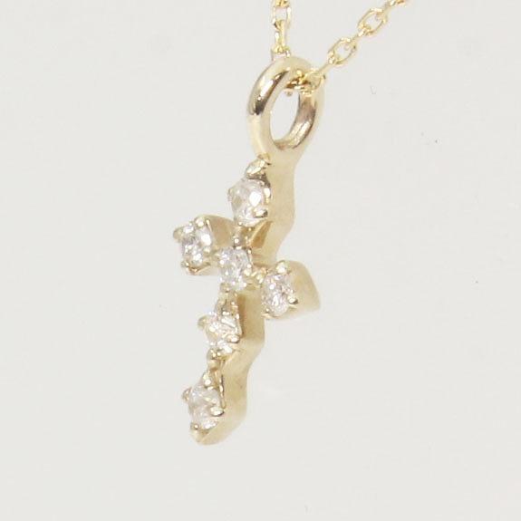 K10 イエローゴールド クロス 十字架 ダイヤモンド ネックレス fefプライス |  | 01