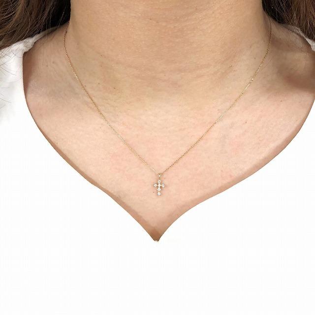 K10 イエローゴールド クロス 十字架 ダイヤモンド ネックレス fefプライス |  | 05