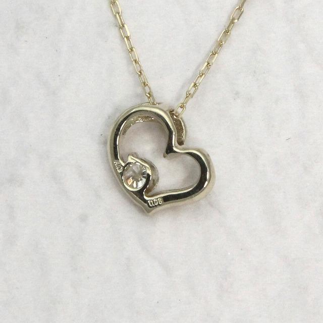 K10 イエローゴールド オープンハート ハートモチーフ ダイヤモンド ネックレス fefプライス |  | 01