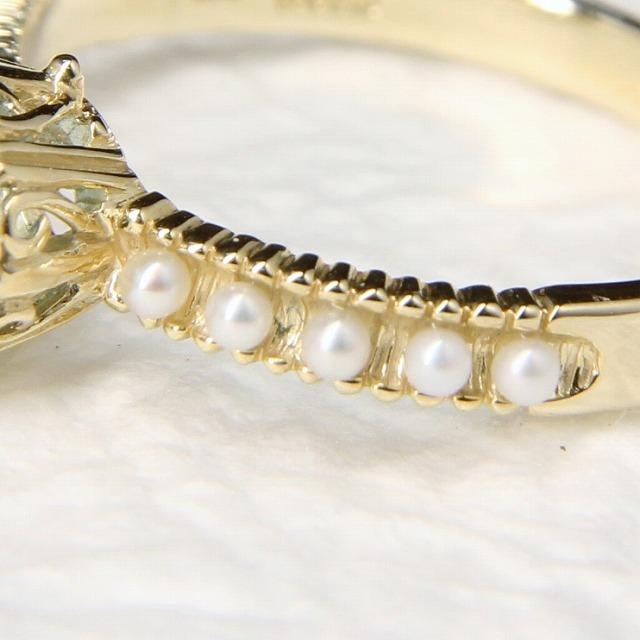 K10 イエローゴールド ブルートパーズ ベビーパール リング 11月 誕生石 fefプライス |  | 03