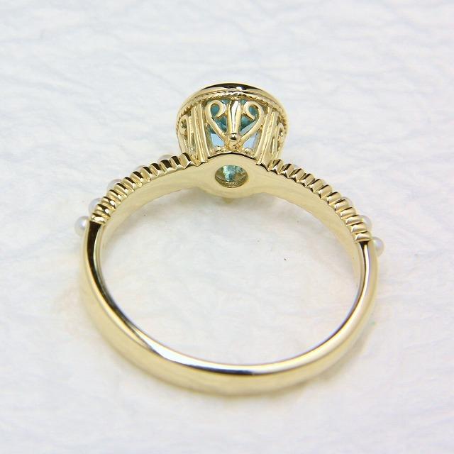 K10 イエローゴールド ブルートパーズ ベビーパール リング 11月 誕生石 fefプライス |  | 04