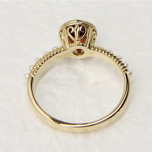 K10 イエローゴールド ガーネット ベビーパール リング １月 誕生石 fefプライス |  | 03