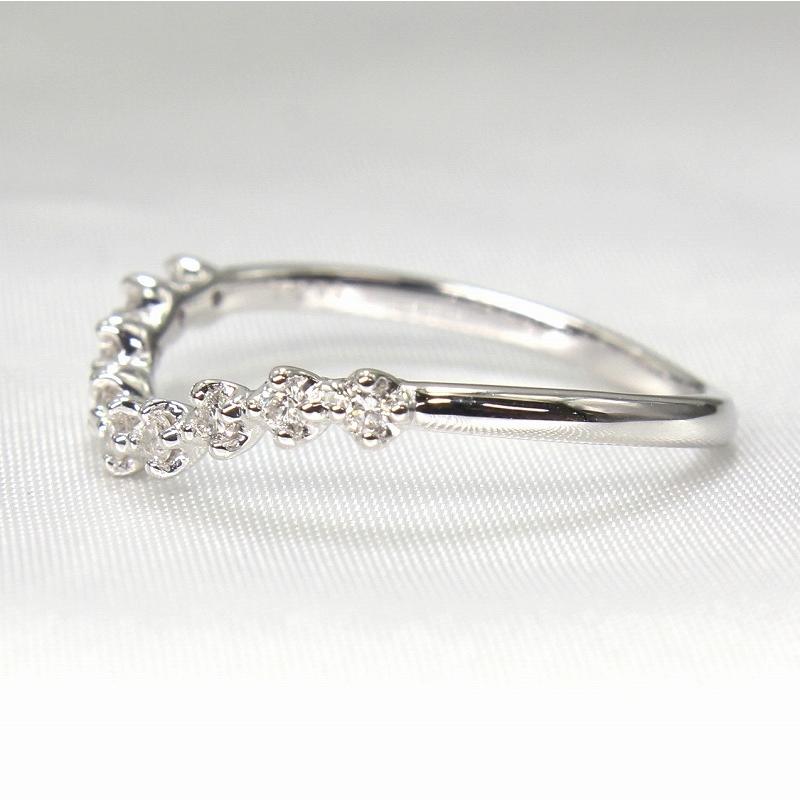 K18 ホワイトゴールド ダイヤ V字 リング fefプライス |  | 02