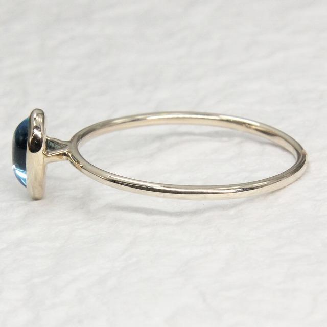 K10イエローゴールド ブルートパーズ カボション 11月 誕生石 重ね着けリング 指輪 fefプライス |  | 02