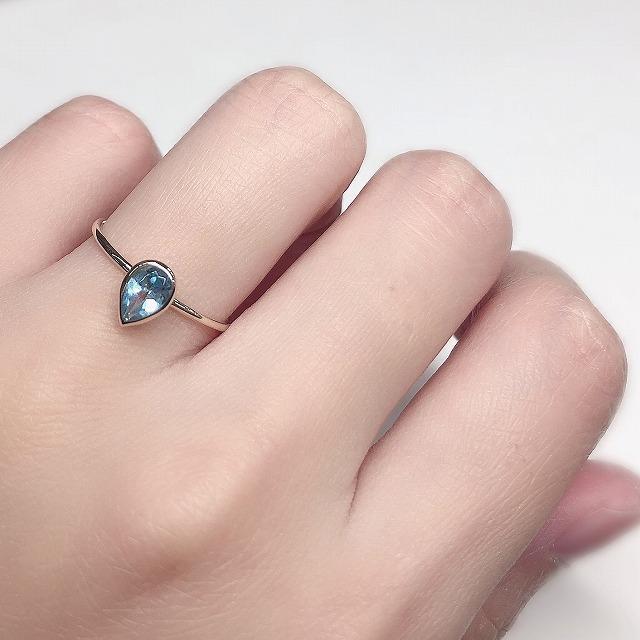 K10イエローゴールド ブルートパーズ カボション 11月 誕生石 重ね着けリング 指輪 fefプライス |  | 06