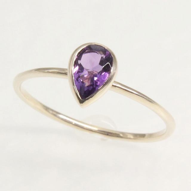 K10イエローゴールド アメジスト 2月 誕生石 重ね着けリング 指輪 fefプライス | 