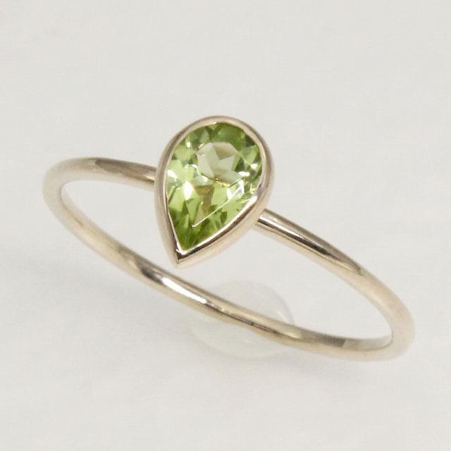 K10イエローゴールド ペリドット ８月 誕生石 重ね着けリング 指輪 fefプライス | 