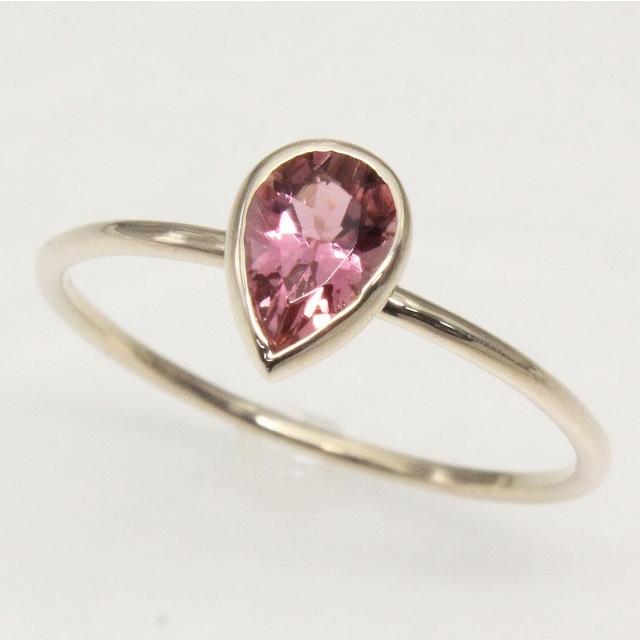 K10イエローゴールド ピンクトルマリン 10月 誕生石 重ね着けリング 指輪 fefプライス | 