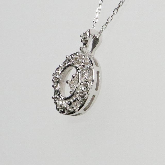 K10ホワイトゴールド 天然ダイヤモンド ダイヤ クラシカル ネックレス fefプライス |  | 01