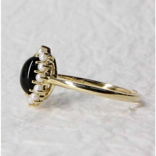 K10イエローゴールド オニキス ベビーパール クラシカル リング 指輪 fefプライス |  | 02