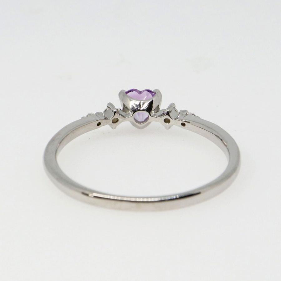K10ホワイトゴールド アメジスト 2月 誕生石 ハートシェイプカット ハート ダイヤ リング 指輪 fefプライス |  | 03