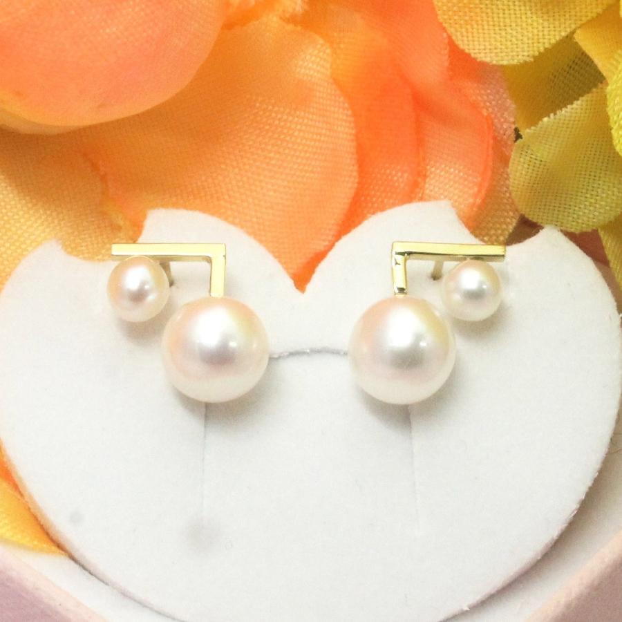 K18 イエローゴールド パールピアス 淡水パール タンスイ fefプライス | 