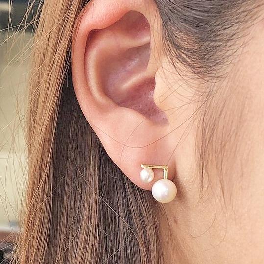 K18 イエローゴールド パールピアス 淡水パール タンスイ fefプライス |  | 03