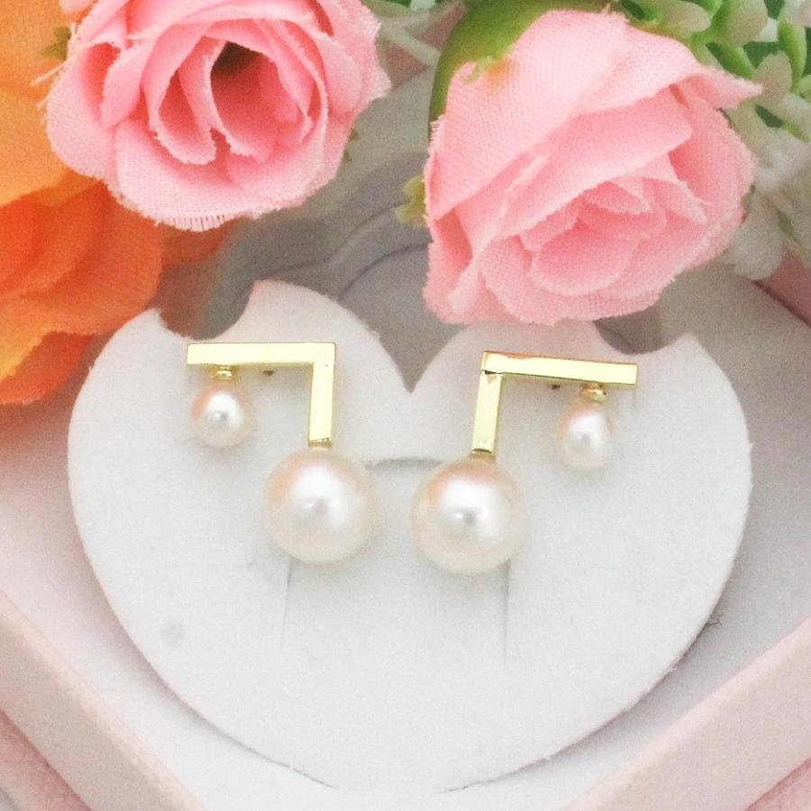 K18 イエローゴールド パールピアス 淡水パール タンスイ fefプライス | 