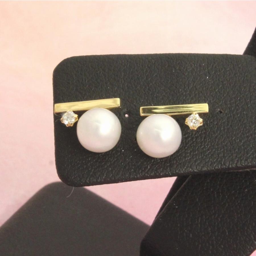 K18 イエローゴールド パールピアス 淡水パール タンスイ fefプライス | 