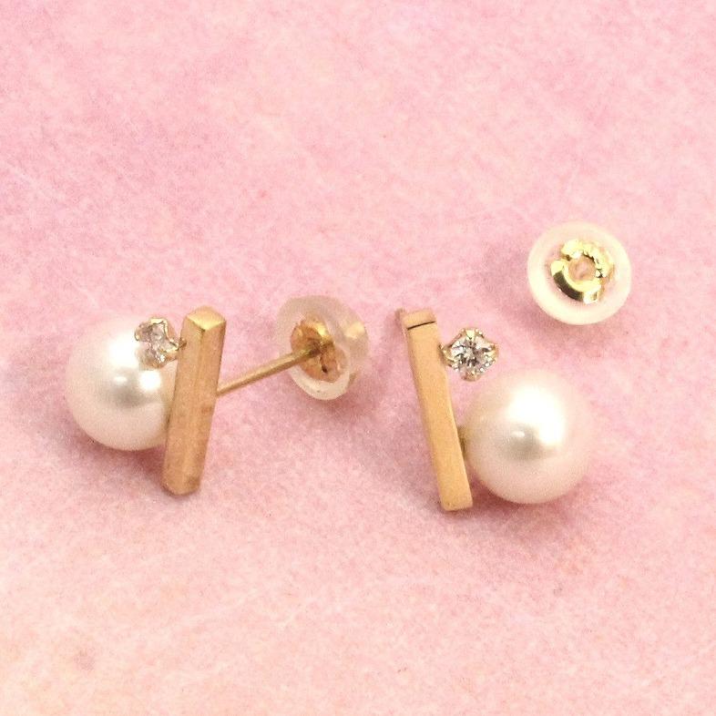 K18 イエローゴールド パールピアス 淡水パール タンスイ fefプライス |  | 02