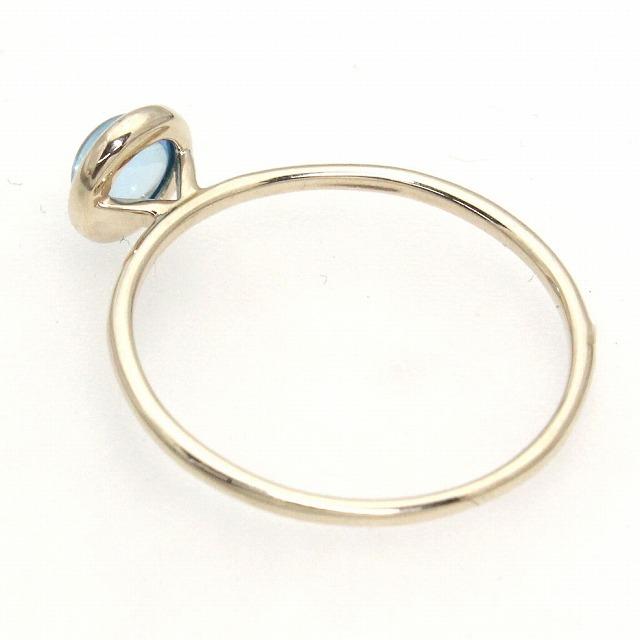 K10イエローゴールド ブルートパーズ カボション 11月 誕生石 重ね着けリング 指輪 fefプライス |  | 01