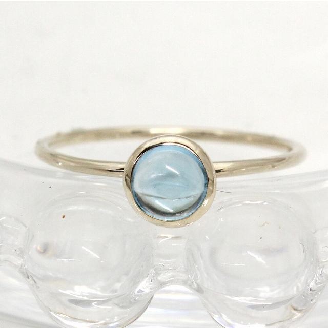 K10イエローゴールド ブルートパーズ カボション 11月 誕生石 重ね着けリング 指輪 fefプライス |  | 02