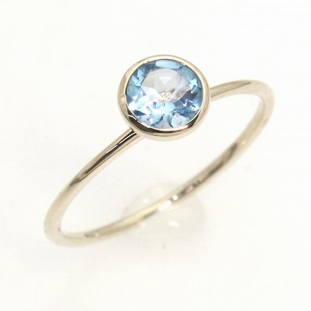 K10イエローゴールド ブルートパーズ 11月 誕生石 重ね着けリング 指輪 fefプライス | 