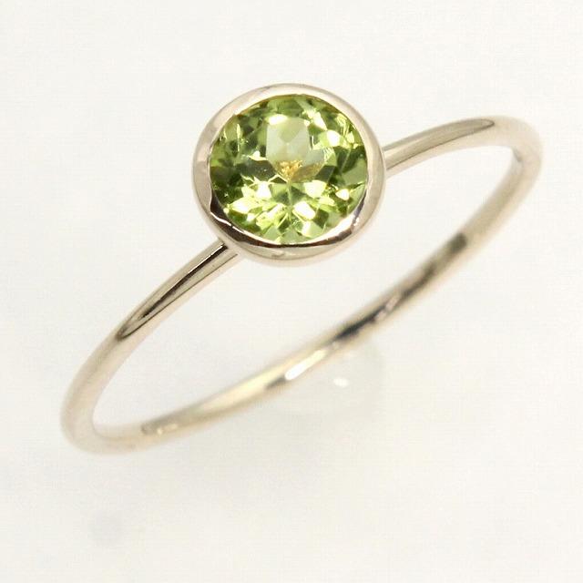 K10イエローゴールド ペリドット 8月 誕生石 重ね着けリング 指輪 fefプライス | 