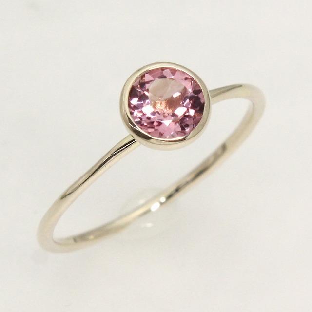 K10イエローゴールド ピンクトルマリン 10月 誕生石 重ね着けリング 指輪 fefプライス | 