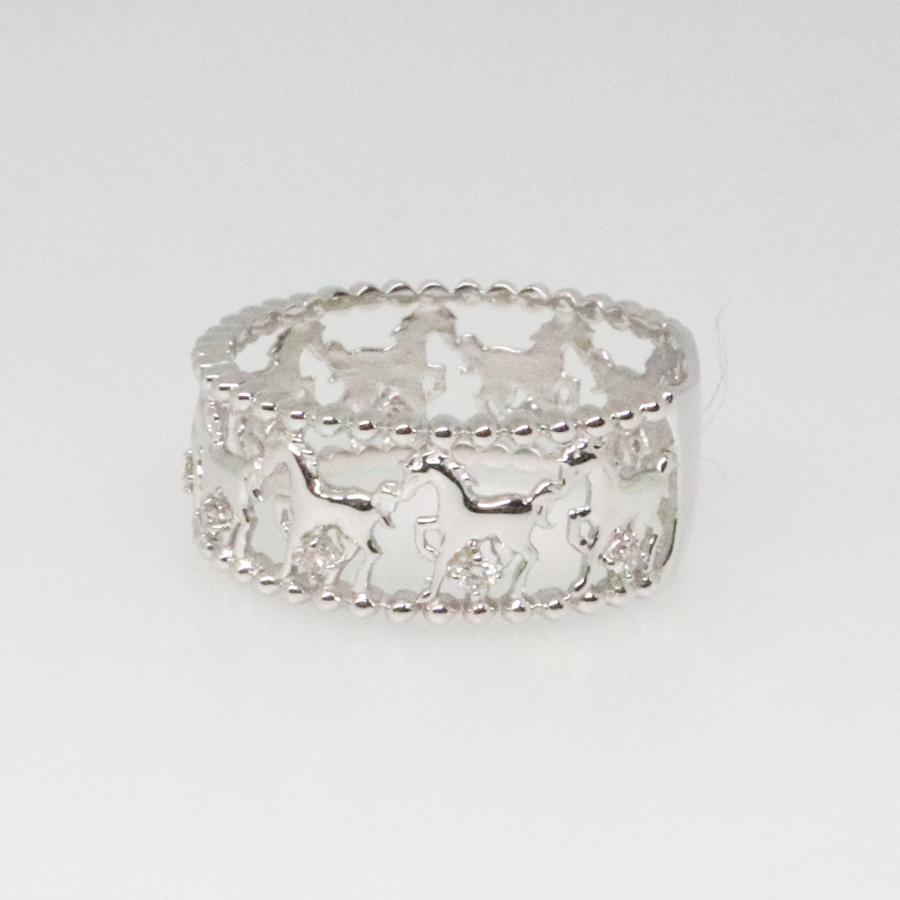 K10 ホワイトゴールド ダイヤリング 馬モチーフ うまくいく fefプライス |  | 03