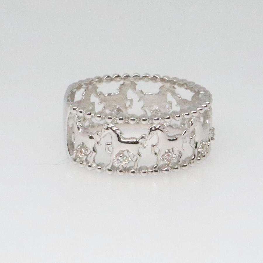 K10 ホワイトゴールド ダイヤリング 馬モチーフ うまくいく fefプライス |  | 04